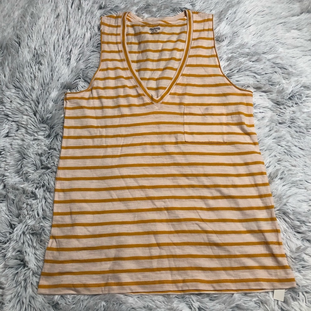 Madewell striped whisper cotton muscle tank